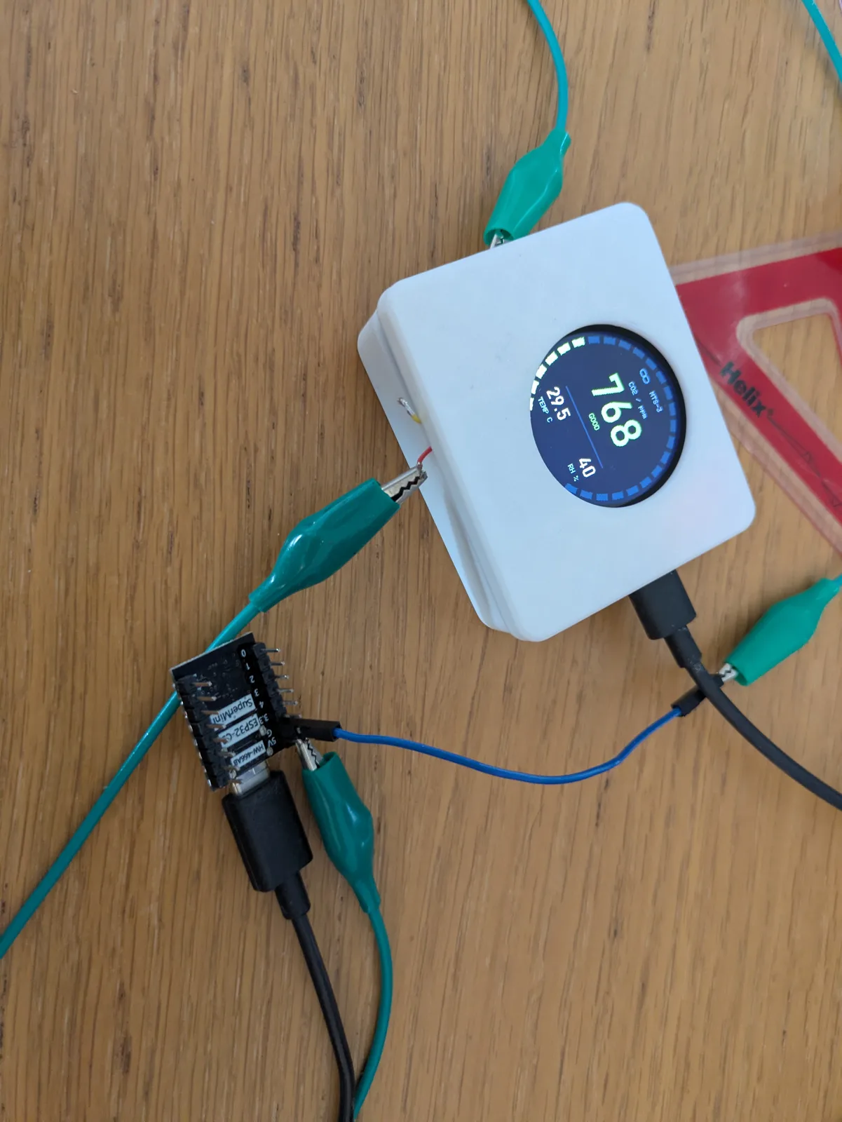 The white build during blower testing.